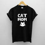 Women’s Cat Mom cotton t-shirt front view graphic design