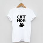 Women’s Cat Mom cotton t-shirt front view graphic design