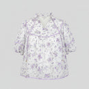 Women’s floral printed chiffon blouse front view