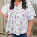 Women’s floral printed chiffon blouse front view