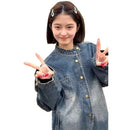 Women's loose fit casual commuter blouse front view