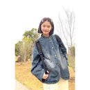 Women's loose fit casual commuter blouse front view
