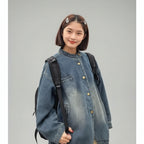 Women's loose fit casual commuter blouse front view