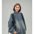 Women's loose fit casual commuter blouse front view
