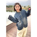 Women's loose fit casual commuter blouse front view