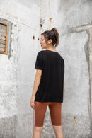 Women's loose fit running sports top front view