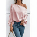 Women's off-shoulder satin blouse with elegant design