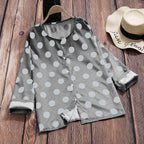 Women’s printed blouse front view casual fashion top