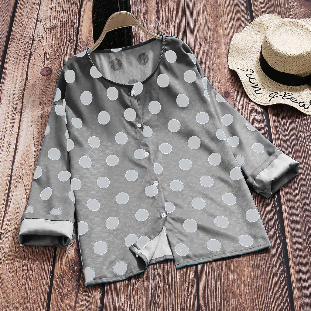 Women’s printed blouse front view casual fashion top