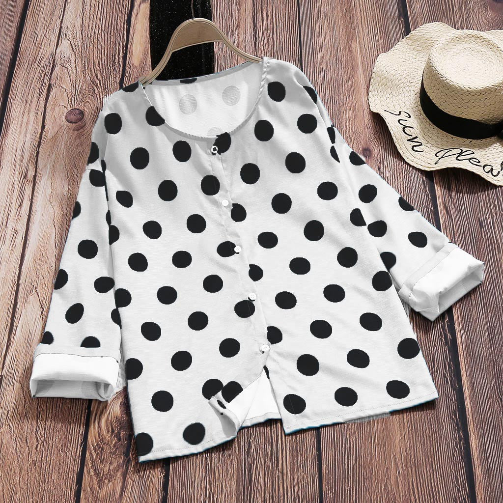 Women’s printed blouse front view casual fashion top