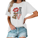 Women’s printed cotton t-shirt front view urban casual style