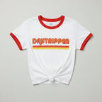 Women’s ringer graphic t-shirt front view casual style