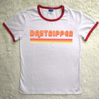Women’s ringer graphic t-shirt front view casual style