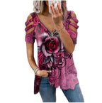 Stylish short sleeve V-neck t-shirt for women
