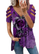 Stylish short sleeve V-neck t-shirt for women