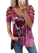 Stylish short sleeve V-neck t-shirt for women